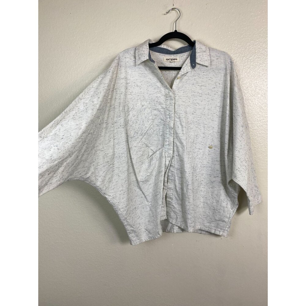 Rivet &‎ Thread Womens Oversized Dolman Sleeve Button Up Shirt Large 100% Cotton